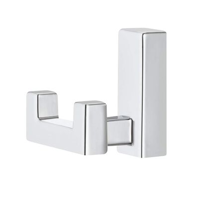 Gedotec GLOBE Double Wall Coat Hook, Square, Polished Chrome, 50 mm