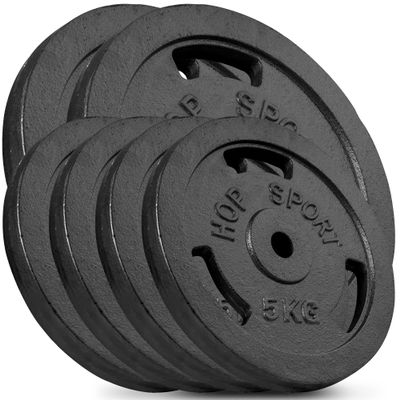 Hop-Sport 40 kg Cast-Iron Weight Plates, 30 mm, 4 x 5 kg + 2 x 10 kg