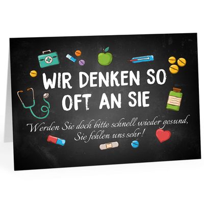 XXL Get Well Soon Greeting Card (A4) with Envelope