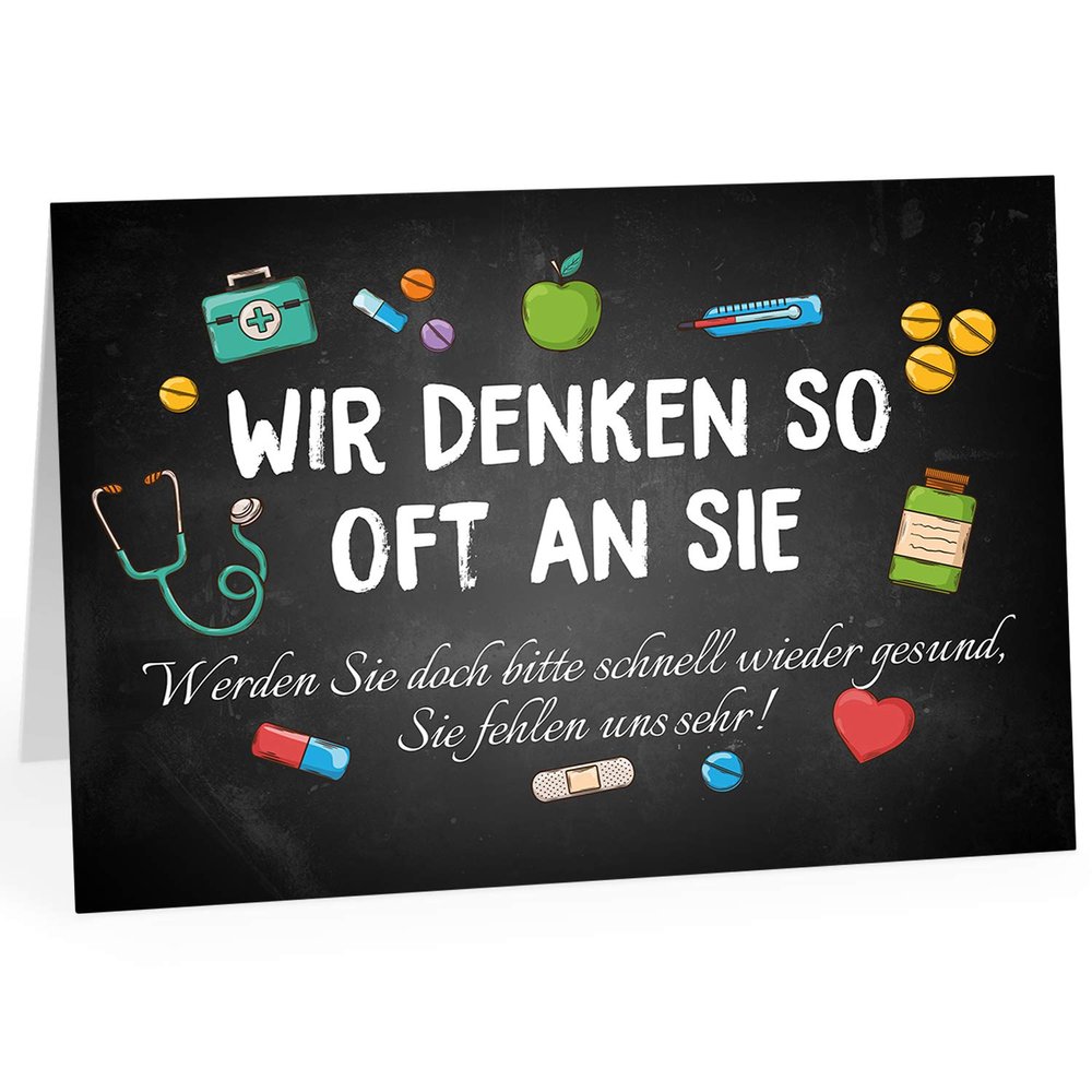 XXL Get Well Soon Greeting Card (A4) with Envelope