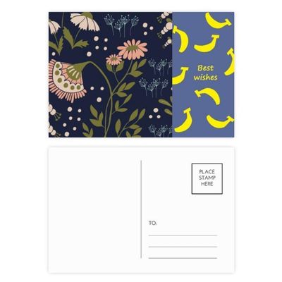 DIYthinker Pink Wildflower Plant Banana Color Thank-You Postcard Set, 20 Pieces, 5.7 x 3.8 Inches, Multicolor
