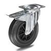 Proroll | Solid Rubber Tire on Plastic Rim | Wheel x Width 100 x 30 mm | Swivel Caster with Total Lock view 1