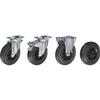 Proroll | Solid Rubber Tire on Plastic Rim | Wheel x Width 100 x 30 mm | Swivel Caster with Total Lock view 3