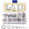 VIGRUE 684-Piece Flat and Lock Washer Set, A2-70 Stainless Steel, 9 Sizes (M2–M12) view 1