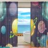 MNSRUU Football Motif Sheer Curtain, Textile, Multicolor, 55" W x 84" L (140 x 213 cm) view 1