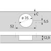 HETTICH SENSYS 8645 TH 52 Inset Cup Hinge, 110° view 2