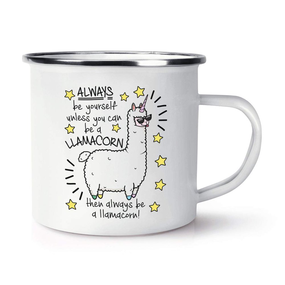 Always Be Yourself Llamacorn Retro Enamel Mug