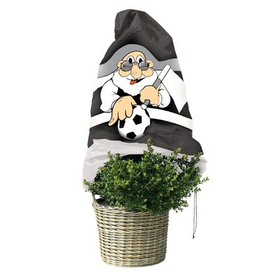 Football Fan Winter Fleece Plant Cover, Black/White, 110 x 150 cm, 50 g/m²