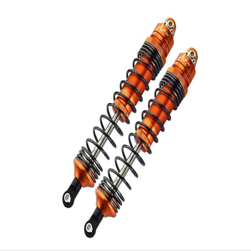 GPM Aluminum Front Spring Dampers for Traxxas Unlimited Desert Racer 4X4 (#85076-4), 135 mm, 2-Piece Set, Orange