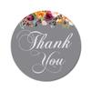 Darling Souvenir 45 Gray Round Flowers & Anchor Thank You Stickers, DIY Envelope Stickers, 1.6 in view 1