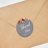 Darling Souvenir 45 Gray Round Flowers & Anchor Thank You Stickers, DIY Envelope Stickers, 1.6 in view 3