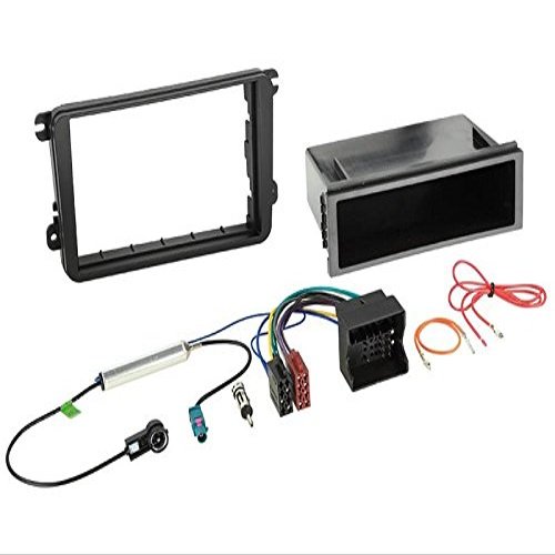 1-DIN Radio Installation Kit for VW Golf 5, 2003–2013, Black