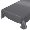 Washable Glossy Anthracite Oilcloth Tablecloth, Plain, Cut Edge, 180 x 140 cm view 1