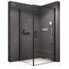 BERNSTEIN Shower Enclosure 100 x 100 x 195 cm, Tempered Glass Shower Partition EX416S with Black Frame and Nano Coating, Corner Shower with Lift-and-Lower Mechanism and Flexible Pivot-Door Installation view 1