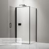 BERNSTEIN Shower Enclosure 100 x 100 x 195 cm, Tempered Glass Shower Partition EX416S with Black Frame and Nano Coating, Corner Shower with Lift-and-Lower Mechanism and Flexible Pivot-Door Installation view 3