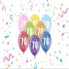 70th Birthday Balloons, 10 Colorful Balloons with Number 70 view 2