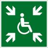 Escape Route Sign – Temporary Evacuation Point – Self-Adhesive Film – 10 x 10 cm view 1