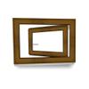 uPVC Window, Double Glazing, 70 mm Frame, White/Golden Oak, 900 x 700 mm, DIN Left view 1