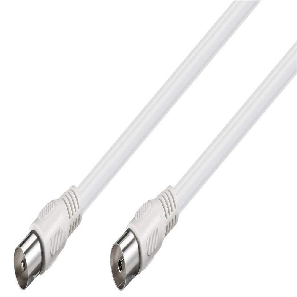 Goobay Antenna Cable, Class A+, 95 dB, Triple-Shielded, 5 m, White