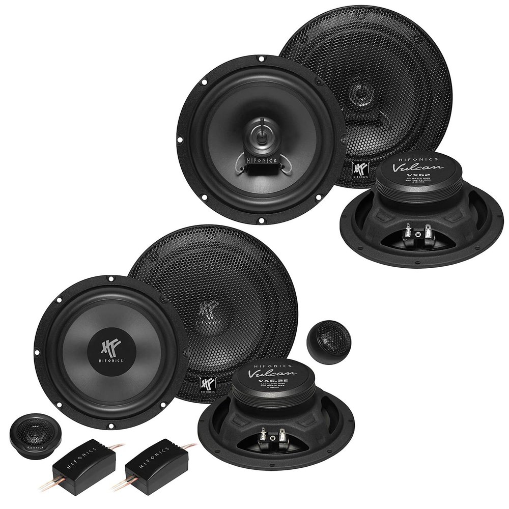 Mediadox Front/Rear 165 mm Car Speaker Complete Set by Hifonics for Skoda II