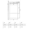 VBChome Tileable Shower Element 130+50 x 80 x 5/10.5 cm, Extra-Flat Shower Board, 8 cm Drain, PLATE Cover, BASE S1 view 2