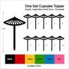 Innovedesire Japanese Umbrella Cake Toppers, Acrylic Wedding and Birthday Decorations, Cupcake Toppers, 10-Pack view 3