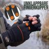 normani Waterproof and Windproof Fishing Gloves, 2.5 mm Titanium Neoprene, Black/Orange, 4XL view 3
