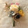 Fouriding Groom Boutonniere Wedding Floral Brooch for Men view 2