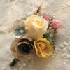Fouriding Groom Boutonniere Wedding Floral Brooch for Men view 3