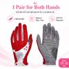 PGM Women's Golf Gloves, Enhanced Grip, Cool and Comfortable, 1 Pair (Red, Size 20, L) view 3
