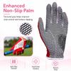 PGM Women's Golf Gloves, Enhanced Grip, Cool and Comfortable, 1 Pair (Red, Size 20, L) view 4