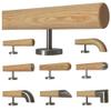 TIBU Pine Wood Handrail, 290 cm, Beveled Ends, 4 Straight Brackets view 1