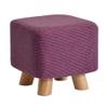 Durable Upholstered Ottoman Pouf, Solid Beech Wood, Purple (29 × 29 × 25 cm) view 1