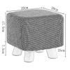 Durable Upholstered Ottoman Pouf, Solid Beech Wood, Purple (29 × 29 × 25 cm) view 2