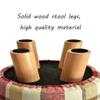 Durable Upholstered Ottoman Pouf, Solid Beech Wood, Purple (29 × 29 × 25 cm) view 4