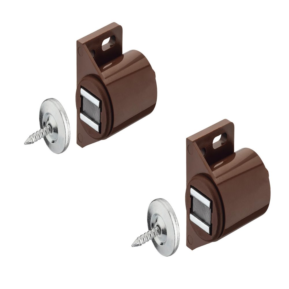 Gedotec Brown Cabinet Door Magnetic Catch with Strike Plate H2062, 3.0 kg Holding Force, 2-Pack