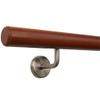 TIBU Mahogany Wood Stair Handrail, 450 cm, 6 Angled Stainless Steel Brackets view 2