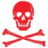 JasonCarlMorgan JCM Graphics Skull and Crossbones Iron-On Transfer, 85 mm, Red view 1
