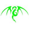 JasonCarlMorgan JCM Graphics Tribal Dragon Iron-On Transfer, 150 mm, Neon Green view 1