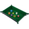 SIQUK Folding Rectangular Dice Tray, PU Leather and Dark Green Velvet view 1