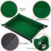 SIQUK Folding Rectangular Dice Tray, PU Leather and Dark Green Velvet view 2