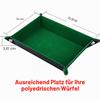 SIQUK Folding Rectangular Dice Tray, PU Leather and Dark Green Velvet view 3