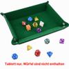 SIQUK Folding Rectangular Dice Tray, PU Leather and Dark Green Velvet view 4