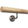 TIBU Pine Stair Handrail, 350 cm, 5 Stainless Steel Brackets, Beveled Ends view 2