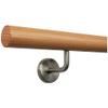 Larch Wood Stair Handrail with Angled Stainless Steel Brackets, 370 cm view 2