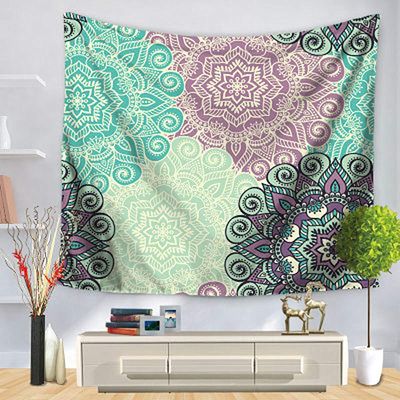 DOTBUY Mandala Wall Tapestry, Hippie Bohemian Psychedelic Indian Design, Small, Fresh, 130 x 150 cm