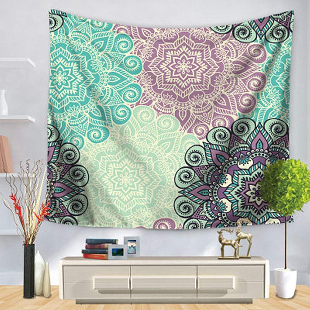DOTBUY Mandala Wall Tapestry, Hippie Bohemian Psychedelic Indian Design, Small, Fresh, 130 x 150 cm