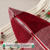UGASA Plaid Cotton-Linen Euro Pillow Covers, Red and White, 66 x 66 cm, 2-Pack view 4