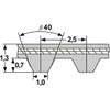 ConCar PU Timing Belt, Metric, Profile: 10 T2.5 380 view 2