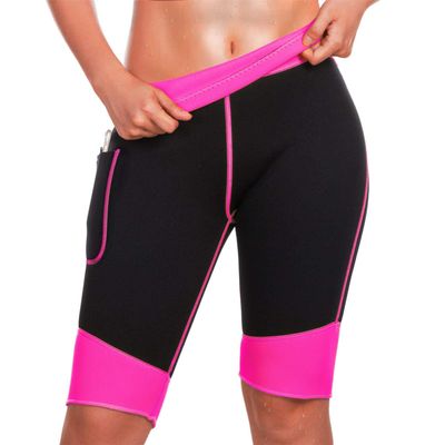 TrainingGirl Hot Neoprene Sauna Shorts with Pocket for Women, Black/Pink, XL (See Last Image)